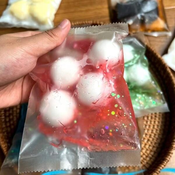 解压脆皮捏捏乐手作球减压神器手作袋脆脆的声控爆浆解压玩具 - 图片 2