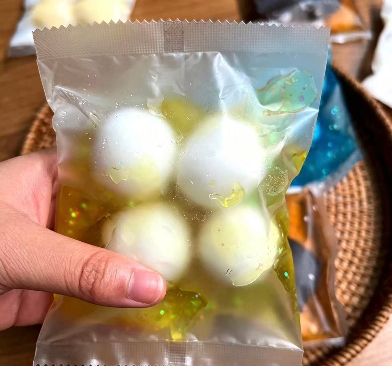 解压脆皮捏捏乐手作球减压神器手作袋脆脆的声控爆浆解压玩具 - 图片 4