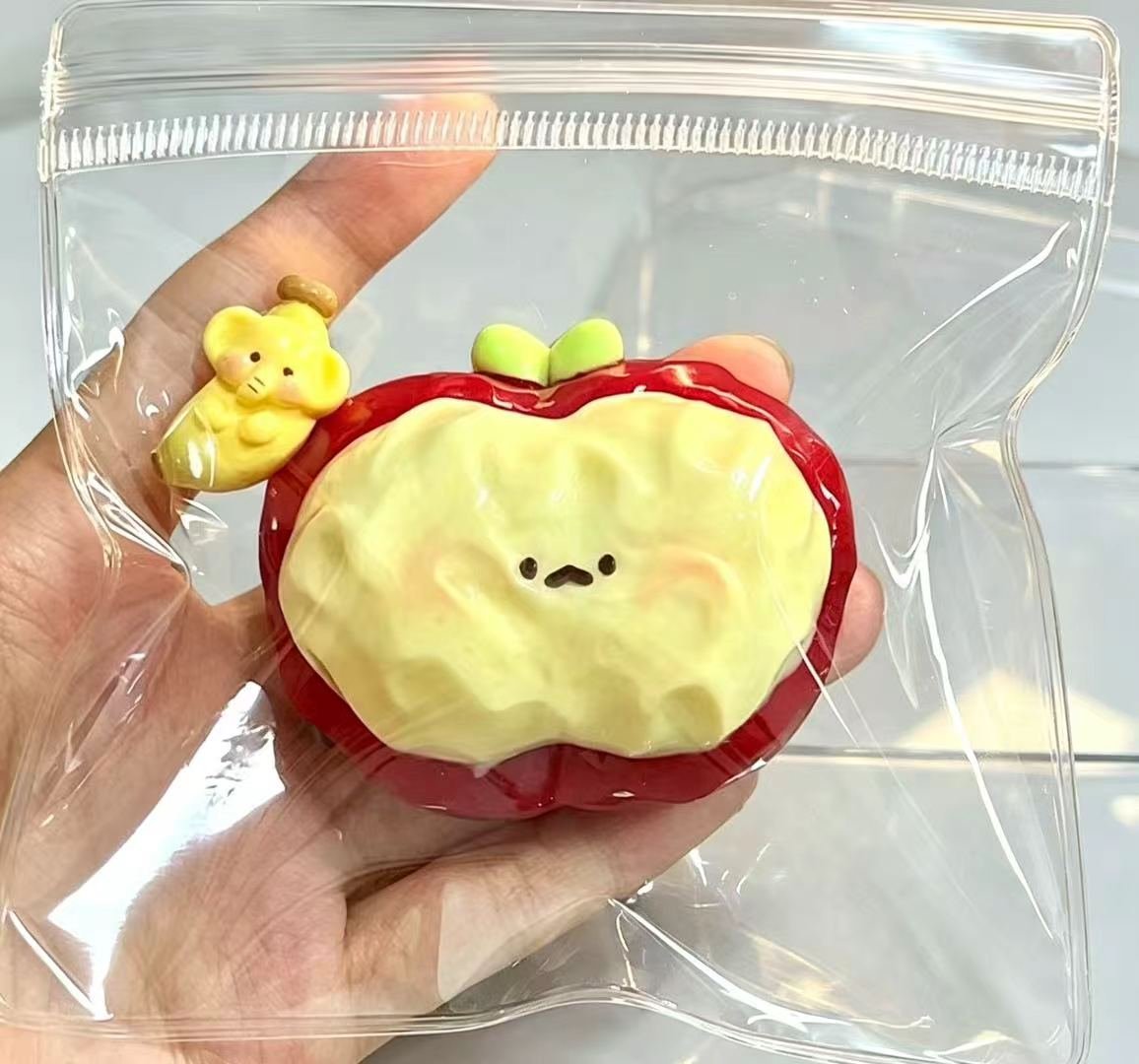 红苹果捏捏自制食品级仿硅胶解压玩具捏捏乐慢回弹礼物 - 图片 4