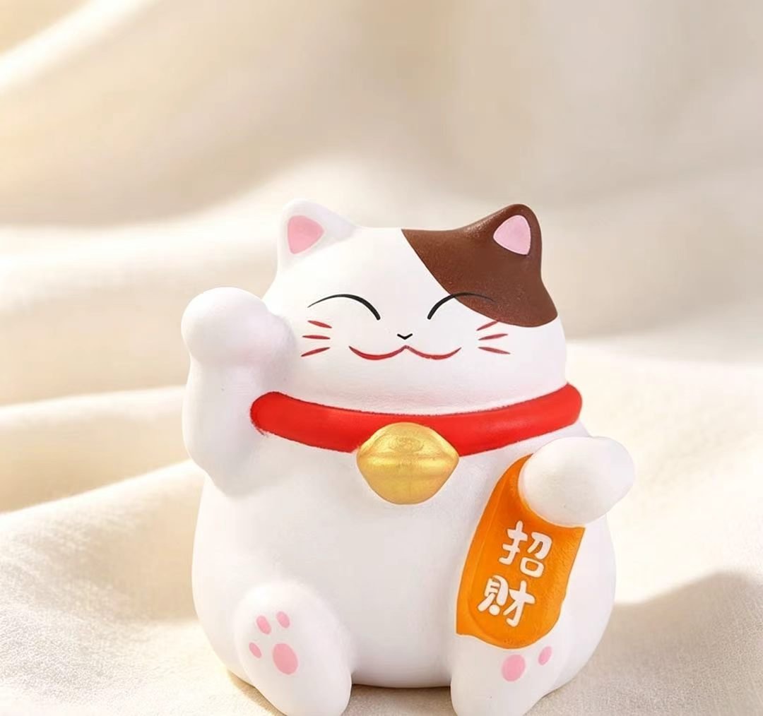 招财猫捏捏乐PU仿真动物创意摆件慢回弹解压神器 - 图片 3