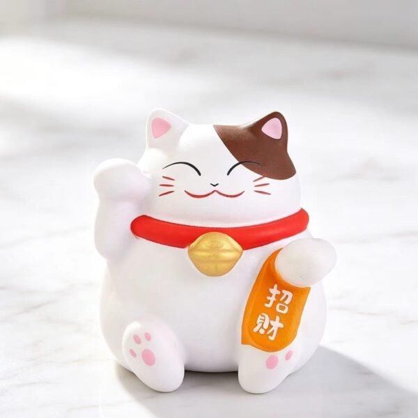 招财猫捏捏乐PU仿真动物创意摆件慢回弹解压神器 - 图片 4